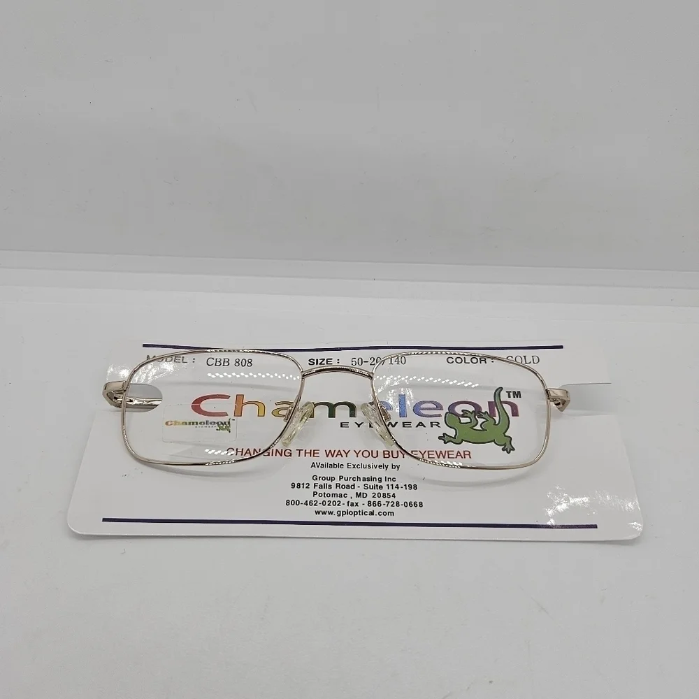 NEW Chameleon Eyewear gold tone wire frame glasses FOR FRAMES ONLY